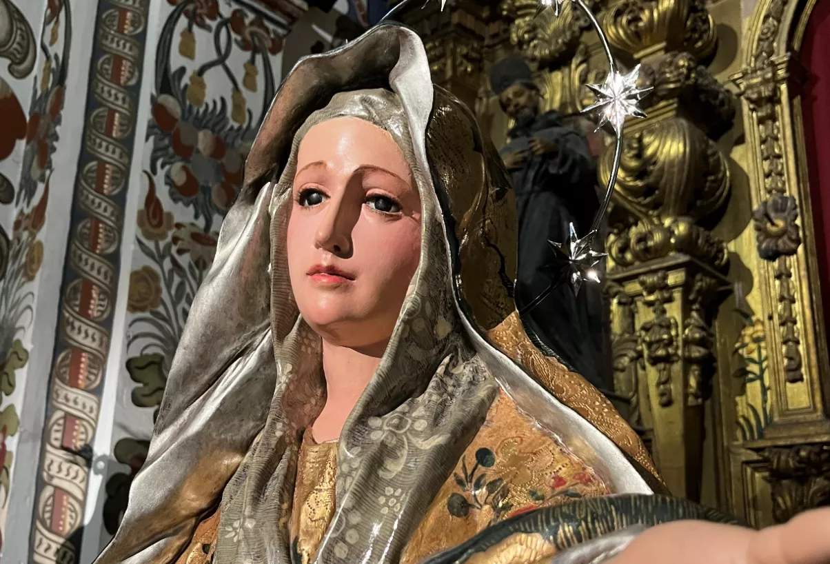 Imagen de la Virgen de la Estrella de la Cofradía de la Santa Fe de Lucena tras su restauración