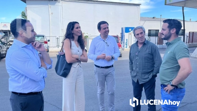 Un momento de la visita de la senadora a la Cooperativa Olivarera de Lucena