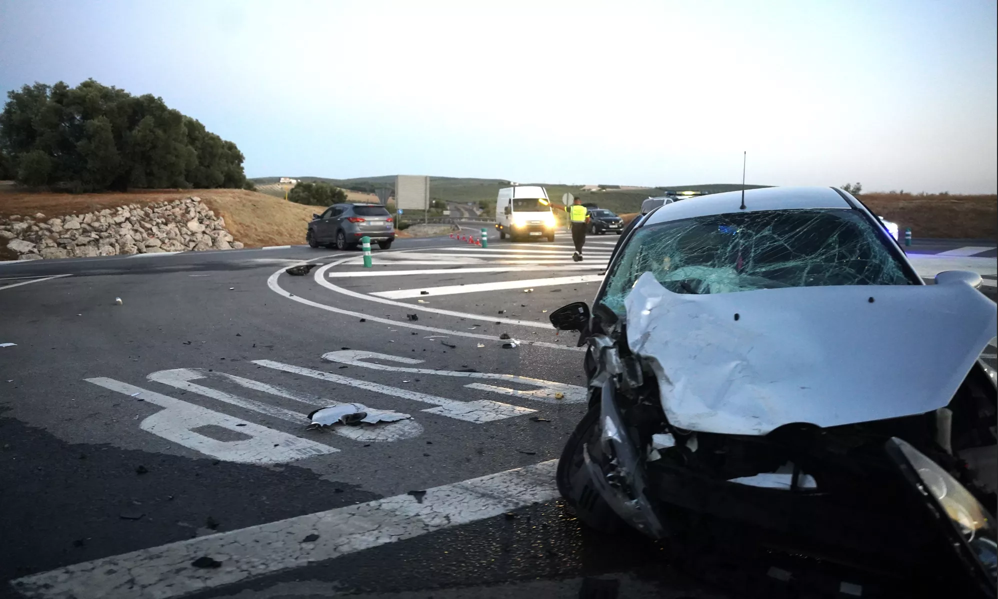 Accidente en el cruce de la A318 y A45