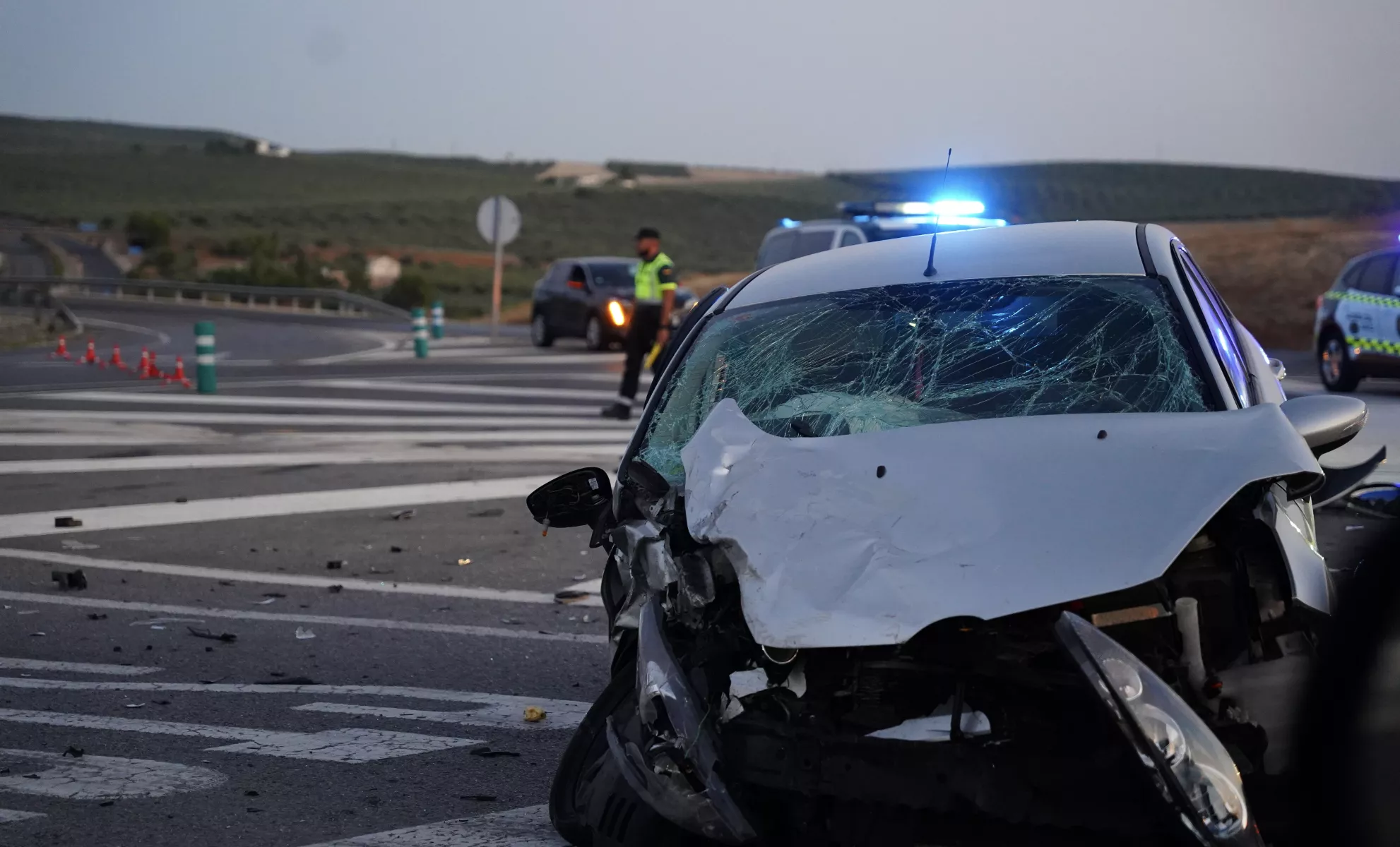 Accidente en el cruce de la A318 y A45