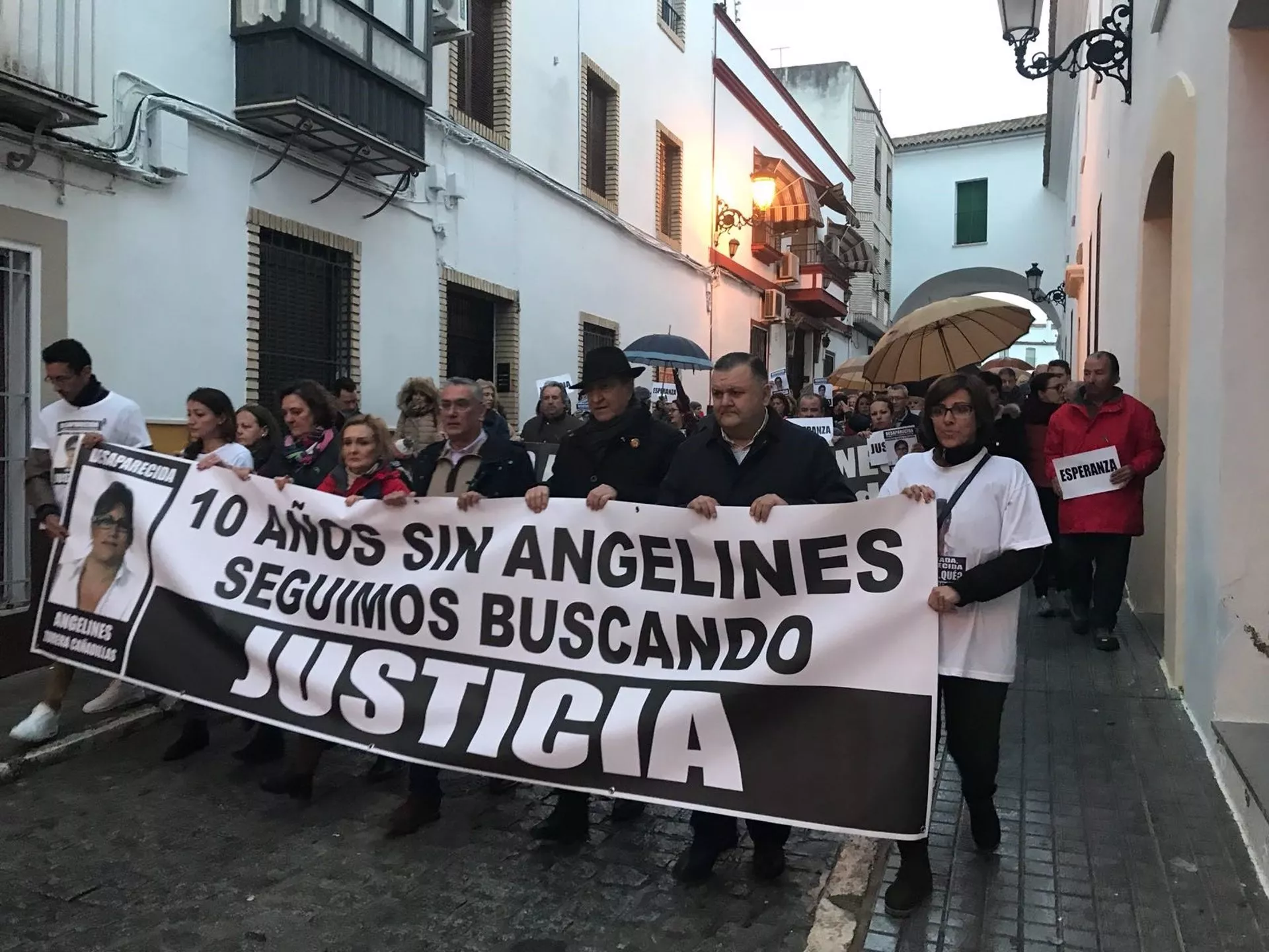 Imagen de archivo de una de las múltiples manifestaciones en apoyo y recuerdo a Ángeles Zurera, desaparecida en 2008 en Aguilar de la Frontera