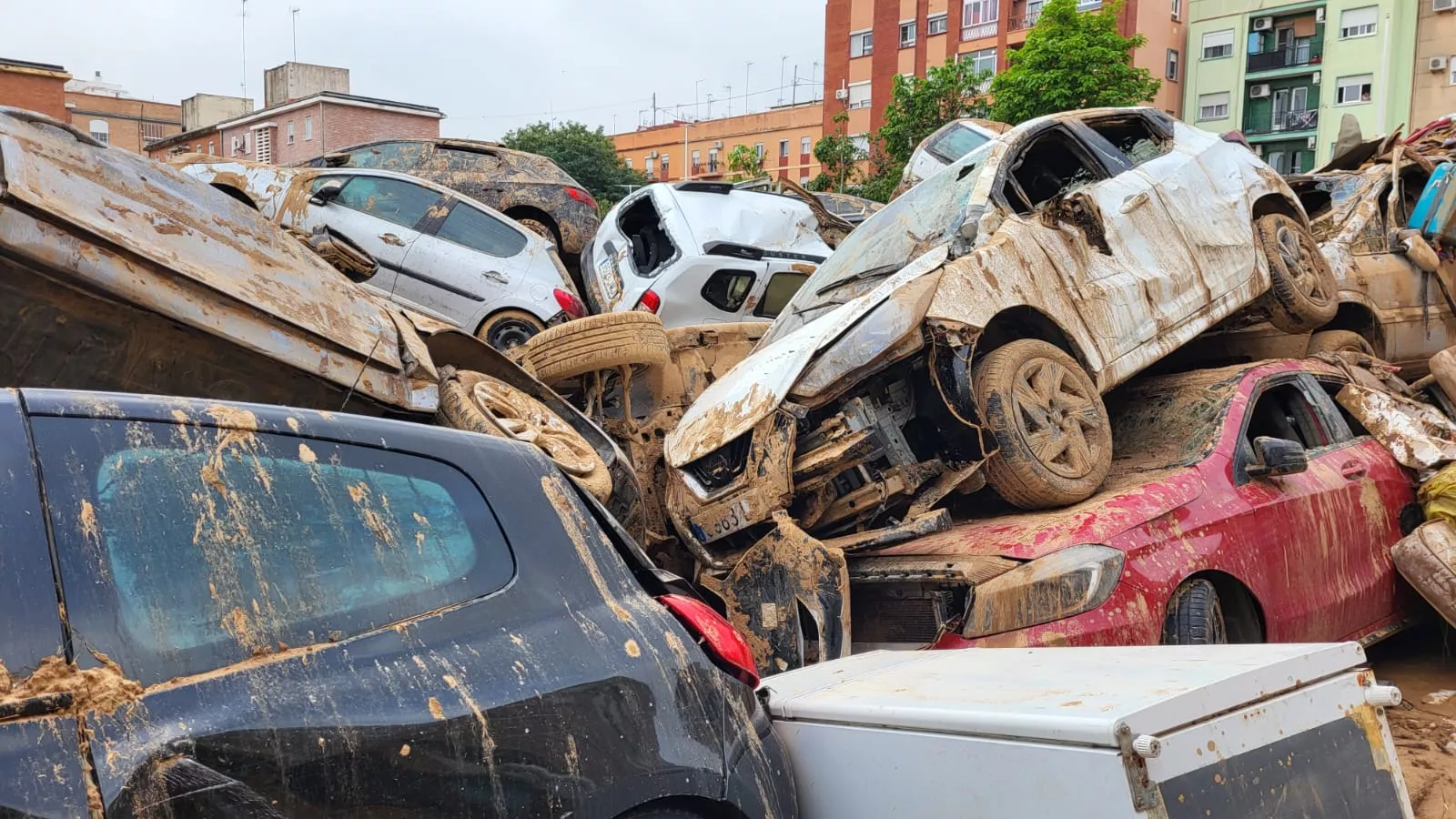 Un grupo de lucentinos colaboran en las tareas de limpieza en Valencia