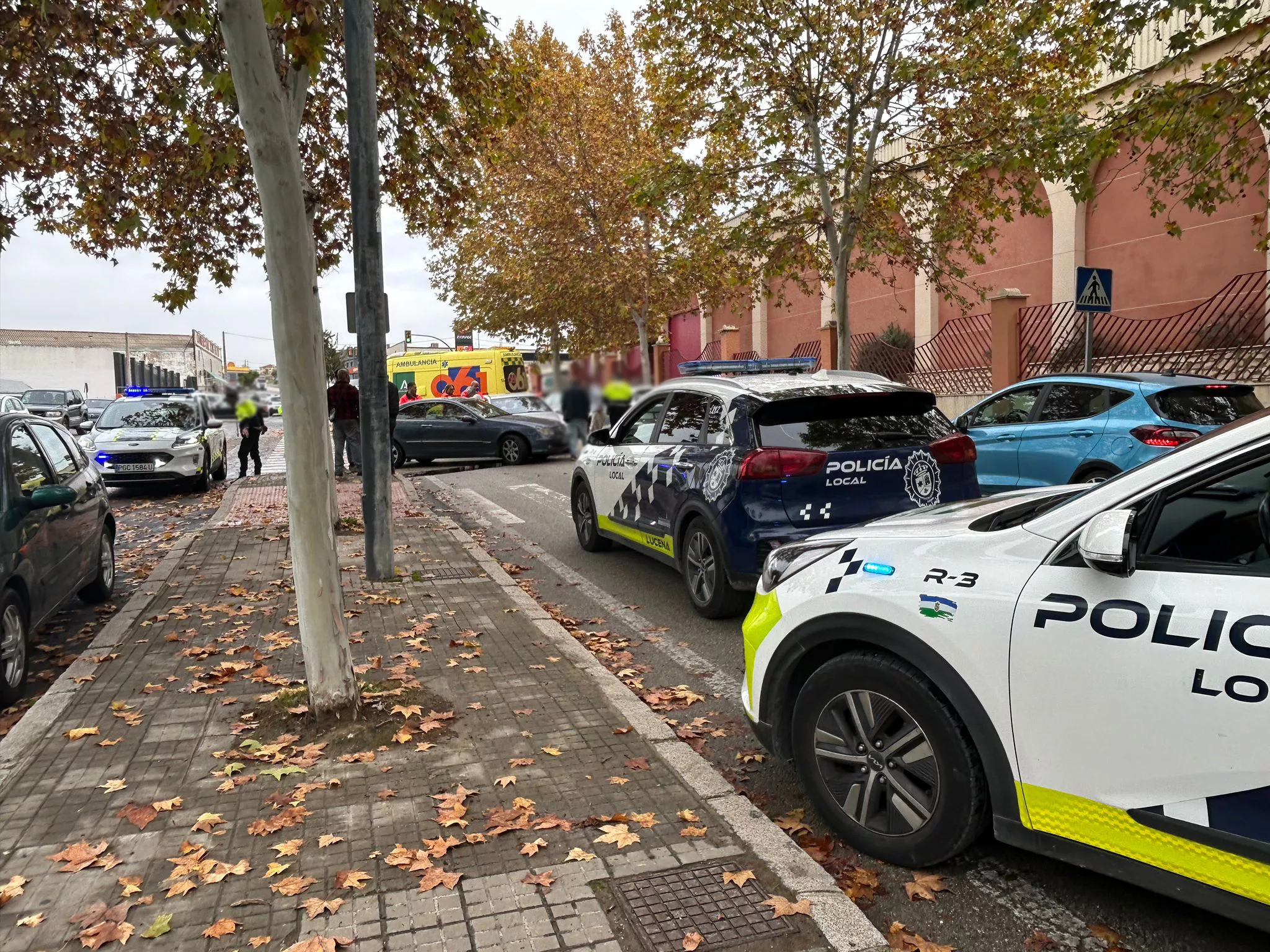 Una imagen del accidente de tráfico en la avenida de la Policía Nacional