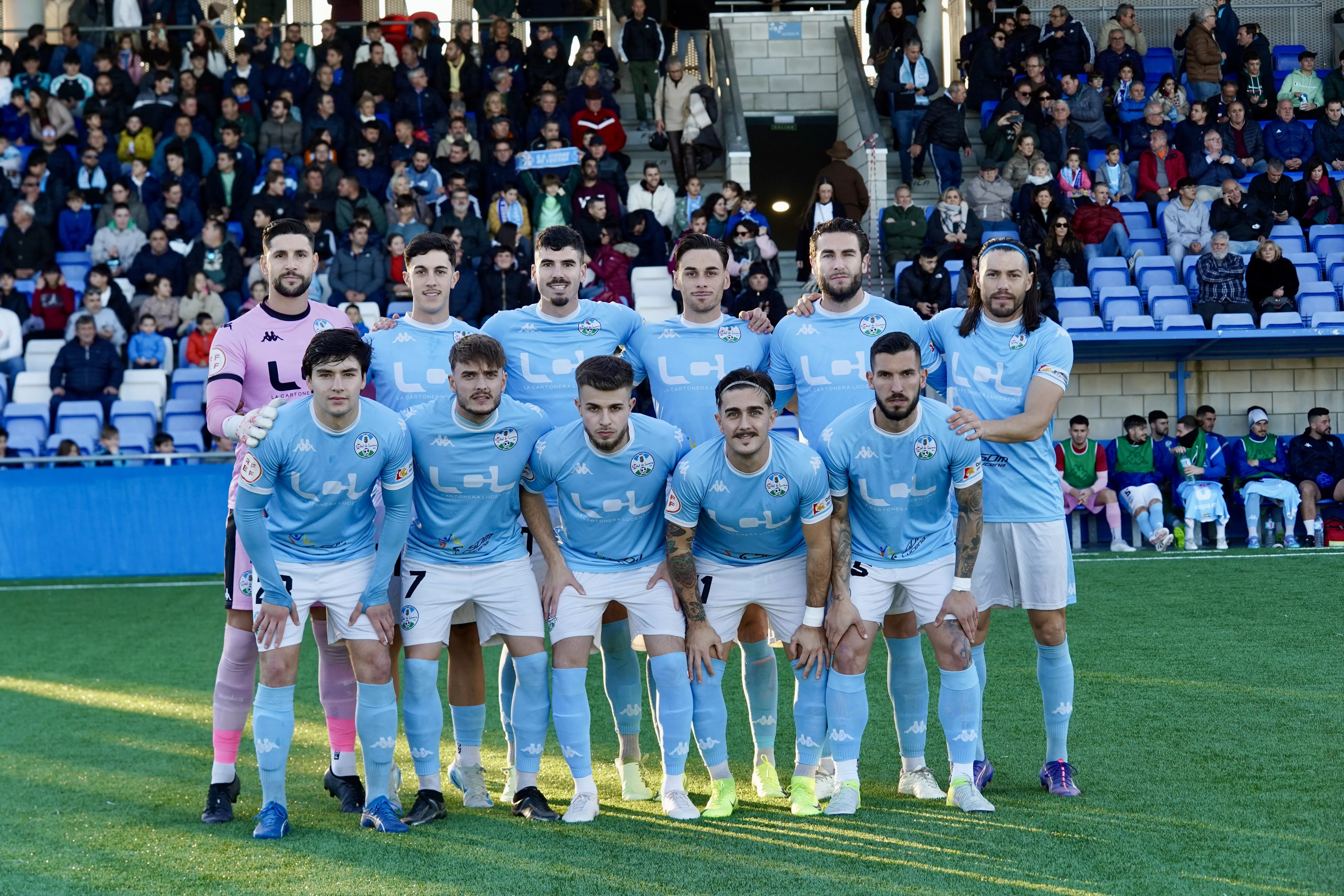 Alineación inicial del Ciudad de Lucena esta tarde. Foto: Antonio Dávila